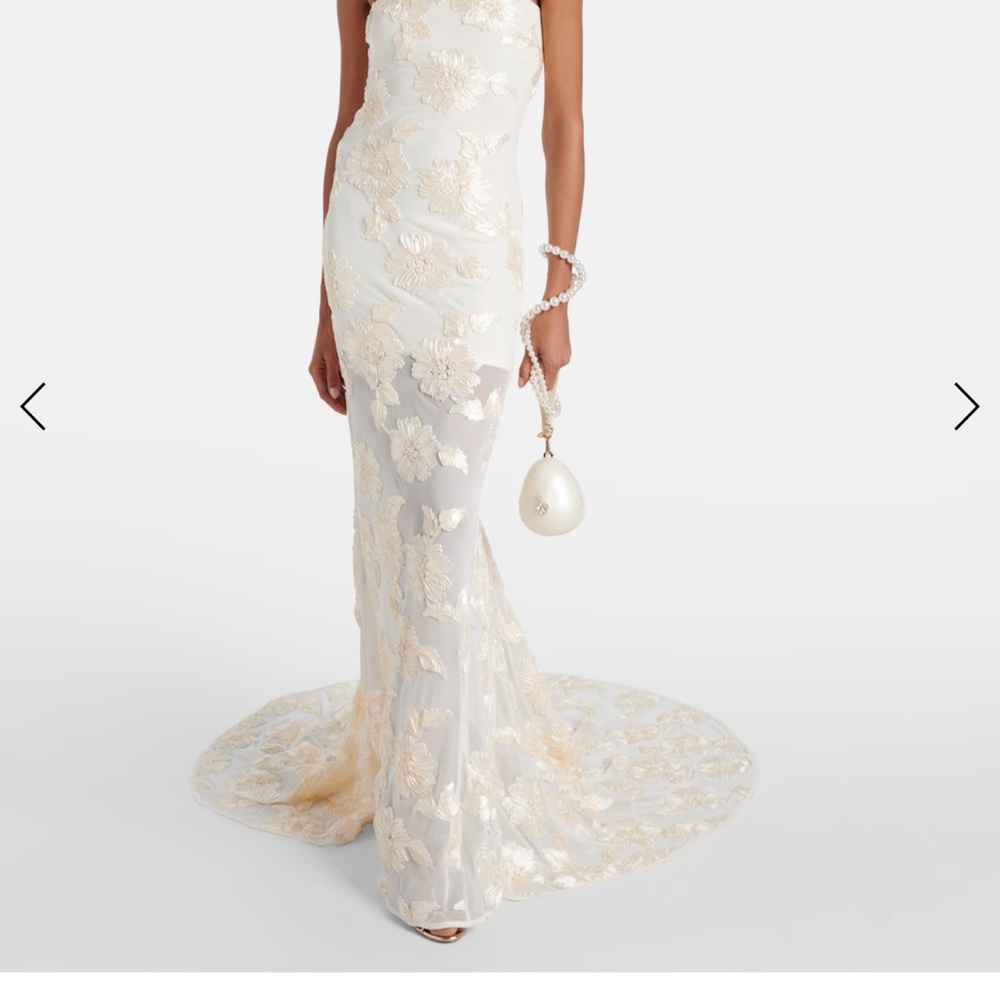 ROTATE
Bridal Alberty floral-appliqué mesh gown - SOLD OUT SIZE 0